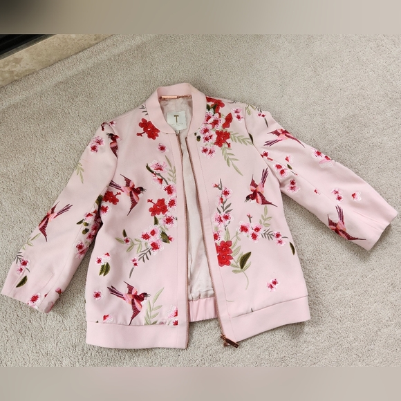 Ted Baker pink embroidered bomber jacket - Picture 2 of 7